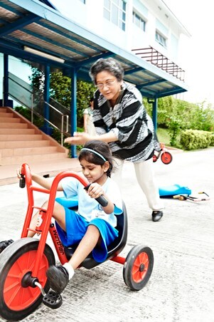 Teach your child to ride a tricycle