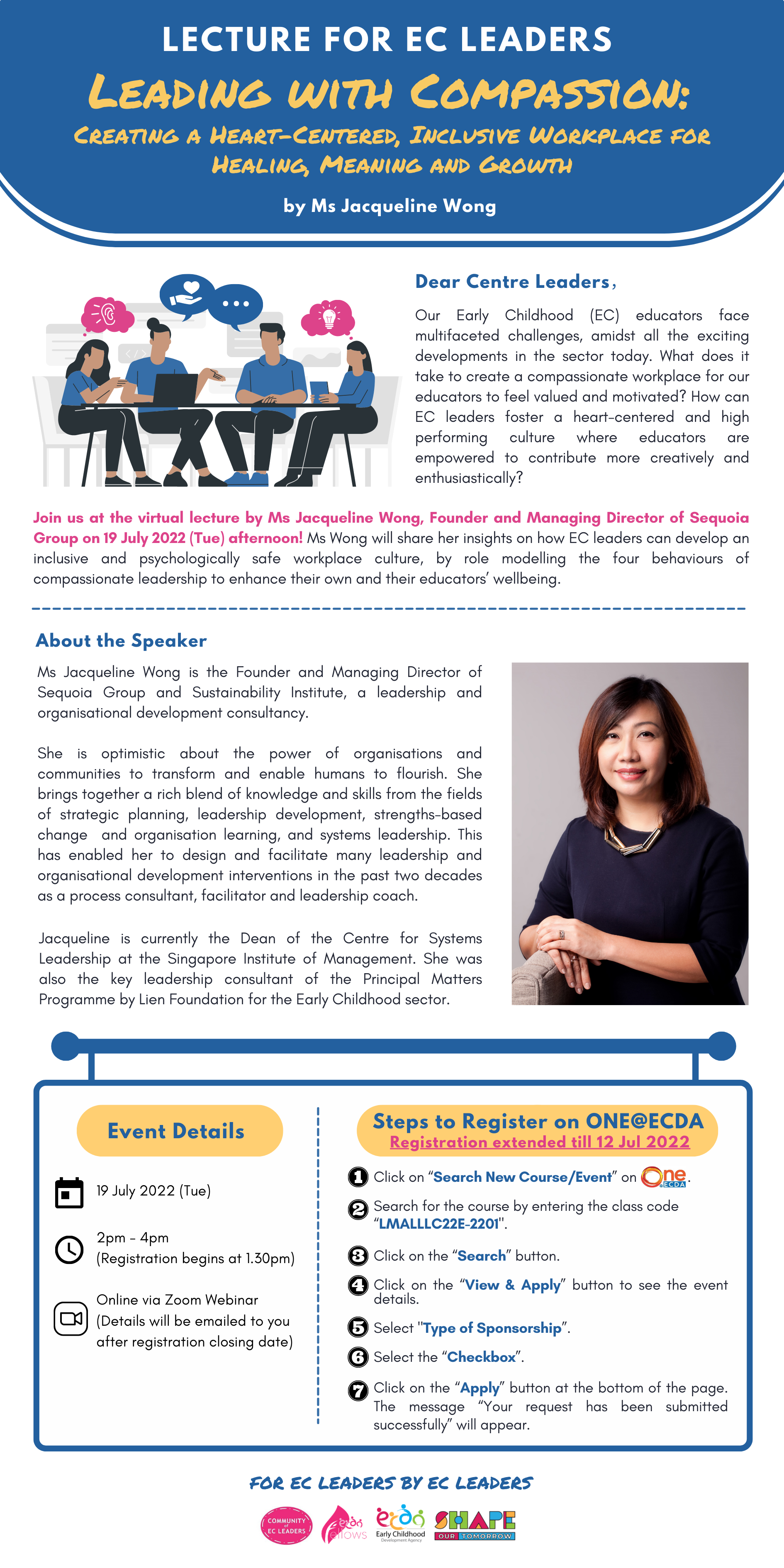 Lecture for EC Leaders – Leading with Compassion: Creating a Heart-Centered, Inclusive Workplace for Healing, Meaning and Growth by Ms Jacqueline Wong